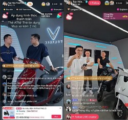 Coi livestream, rinh xe máy điện VinFast