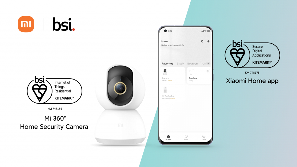 Camera an ninh Mi 360° Home Security Camera và ứng dụng Xiaomi Home đạt Chứng nhận BSI Kitemark™