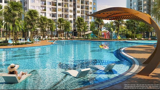Bể bơi nhiệt đới 1.000 m2 phong cách Mỹ - chuẩn sống nghỉ dưỡng của The Miami